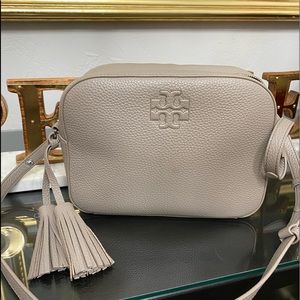 Tory Burch gray camera bag